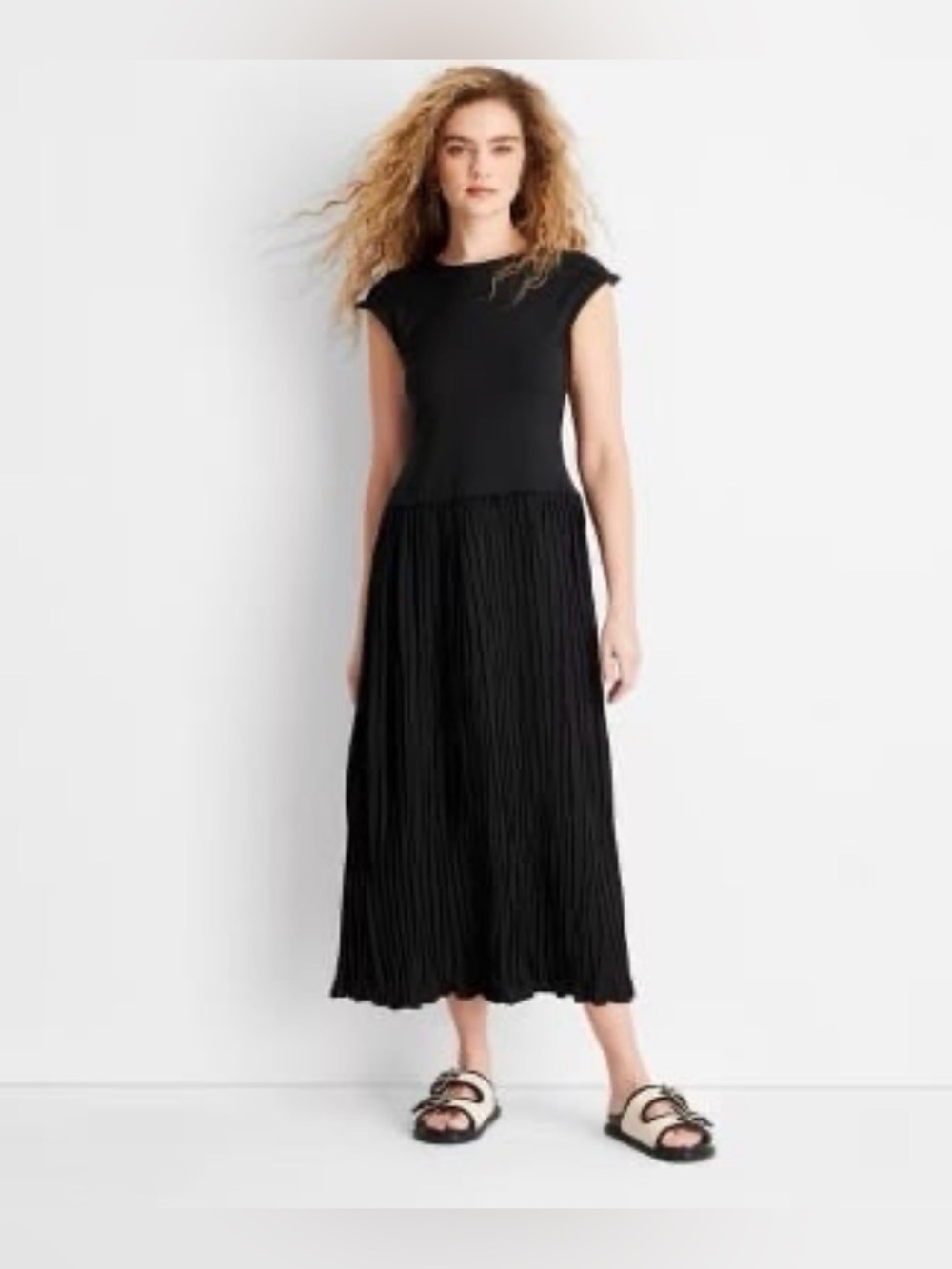 NEW Future Collection Drop Waist Dress with Crinkle Skirt sz. Medium